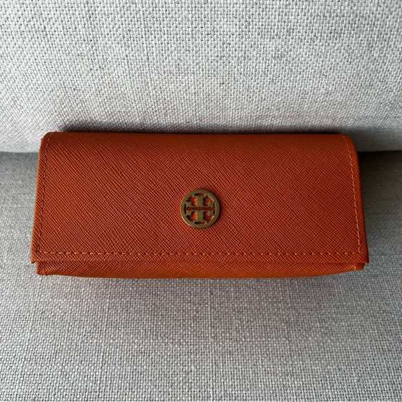 TORY BURCH Orange Glasses Case and Soft Drawstring Bag - Picture 3 of 5